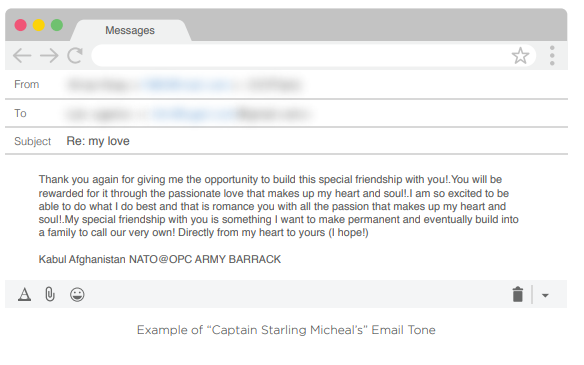 Captain Michael Email Scam Example